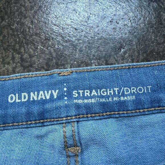 Old Navy Blue Light Wash Mid Rise Straight Women’s Jeans 8 Regular Used - Picture 6 of 12